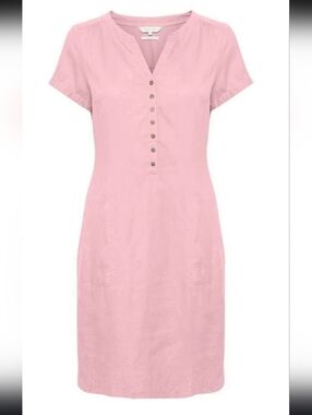 Part Two Aminas linen dress in Fresh pink
